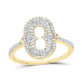 10K Yellow Gold Diamond Fashion Initial 