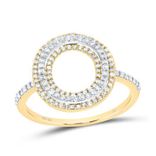 Load image into Gallery viewer, 10K Yellow Gold Diamond Fashion Initial "O" Women's Ring 3/8 Cttw - Splendid Jewellery