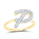 10K Yellow Gold Diamond Fashion Initial "P" Ring 3/8 Cttw - Splendid Jewellery