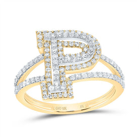 10K Yellow Gold Diamond Fashion Initial 
