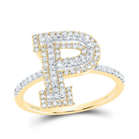 10K Yellow Gold Diamond Fashion Initial 