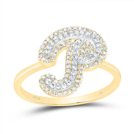10K Yellow Gold Diamond Fashion Initial 