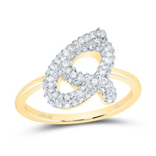Load image into Gallery viewer, 10K Yellow Gold Diamond Fashion Initial "Q" Ring 1/2 Cttw - Splendid Jewellery