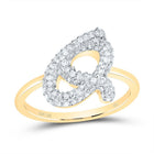 10K Yellow Gold Diamond Fashion Initial "Q" Ring 1/2 Cttw - Splendid Jewellery