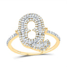 10K Yellow Gold Diamond Fashion Initial "Q" Women's Ring 1/2 Cttw - Splendid Jewellery