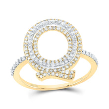 Load image into Gallery viewer, 10K Yellow Gold Diamond Fashion Initial "Q" Women's Ring 1/2 Cttw - Splendid Jewellery