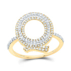 10K Yellow Gold Diamond Fashion Initial "Q" Women's Ring 1/2 Cttw - Splendid Jewellery
