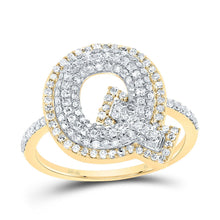 Load image into Gallery viewer, 10K Yellow Gold Diamond Fashion Initial "Q" Women's Ring 5/8 Cttw - Splendid Jewellery