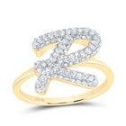 10K Yellow Gold Diamond Fashion Initial "R" Ring 1/2 Cttw - Splendid Jewellery