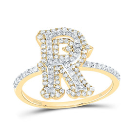 10K Yellow Gold Diamond Fashion Initial 