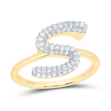 Load image into Gallery viewer, 10K Yellow Gold Diamond Fashion Initial "S" Ring 3/8 Cttw - Splendid Jewellery