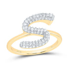 10K Yellow Gold Diamond Fashion Initial "S" Ring 3/8 Cttw - Splendid Jewellery