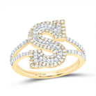 10K Yellow Gold Diamond Fashion Initial "S" Women's Ring 1/2 Cttw - Splendid Jewellery