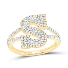 Load image into Gallery viewer, 10K Yellow Gold Diamond Fashion Initial "S" Women's Ring 1/2 Cttw - Splendid Jewellery