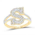 10K Yellow Gold Diamond Fashion Initial "S" Women's Ring 1/2 Cttw - Splendid Jewellery