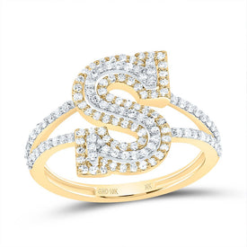 10K Yellow Gold Diamond Fashion Initial 