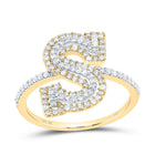 10K Yellow Gold Diamond Fashion Initial "S" Women's Ring 1/2 Cttw - Splendid Jewellery