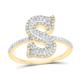 10K Yellow Gold Diamond Fashion Initial 