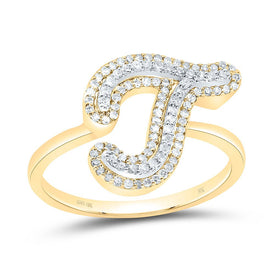 10K Yellow Gold Diamond Fashion Initial 