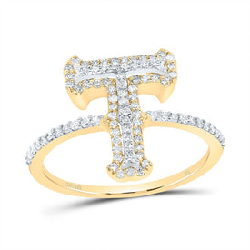 10K Yellow Gold Diamond Fashion Initial 