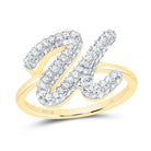 10K Yellow Gold Diamond Fashion Initial "U" Ring 1/2 Cttw - Splendid Jewellery