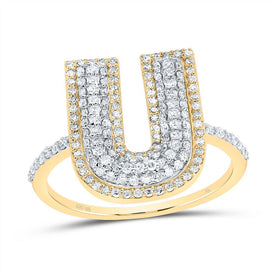 10K Yellow Gold Diamond Fashion Initial 