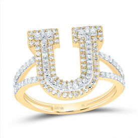 10K Yellow Gold Diamond Fashion Initial 