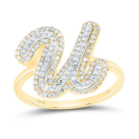 10K Yellow Gold Diamond Fashion Initial 