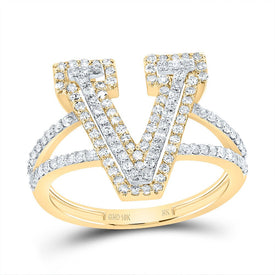 10K Yellow Gold Diamond Fashion Initial 