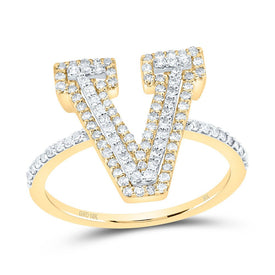 10K Yellow Gold Diamond Fashion Initial 
