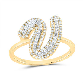 10K Yellow Gold Diamond Fashion Initial 
