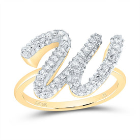 10K Yellow Gold Diamond Fashion Initial 