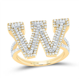 10K Yellow Gold Diamond Fashion Initial 