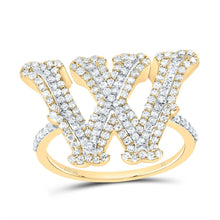 Load image into Gallery viewer, 10K Yellow Gold Diamond Fashion Initial "W" Women's Ring 5/8 Cttw - Splendid Jewellery