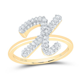 10K Yellow Gold Diamond Fashion Initial 