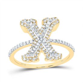 10K Yellow Gold Diamond Fashion Initial 