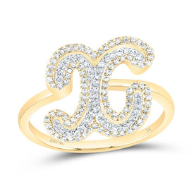 10K Yellow Gold Diamond Fashion Initial 