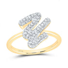 10K Yellow Gold Diamond Fashion Initial "Y" Ring 3/8 Cttw - Splendid Jewellery