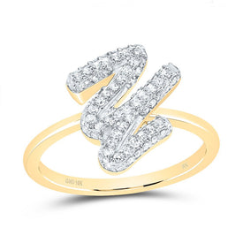 10K Yellow Gold Diamond Fashion Initial 
