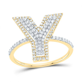 10K Yellow Gold Diamond Fashion Initial 