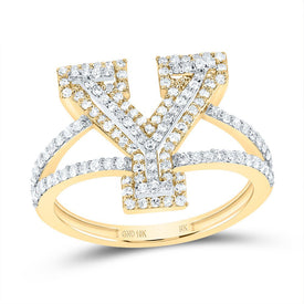 10K Yellow Gold Diamond Fashion Initial 