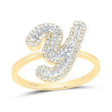 Load image into Gallery viewer, 10K Yellow Gold Diamond Fashion Initial "Y" Women's Ring 1/3 Cttw - Splendid Jewellery