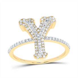 10K Yellow Gold Diamond Fashion Initial 