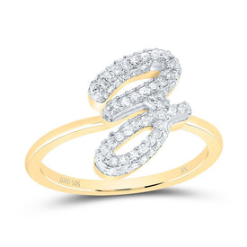 10K Yellow Gold Diamond Fashion Initial 