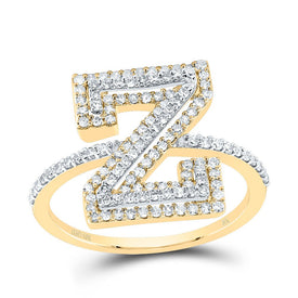 10K Yellow Gold Diamond Fashion Initial 