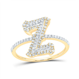 10K Yellow Gold Diamond Fashion Initial 