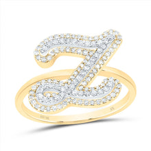 Load image into Gallery viewer, 10K Yellow Gold Diamond Fashion Initial "Z" Women's Ring 3/8 Cttw - Splendid Jewellery