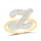 10K Yellow Gold Diamond Fashion Initial "Z" Women's Ring 3/8 Cttw - Splendid Jewellery