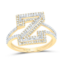 Load image into Gallery viewer, 10K Yellow Gold Diamond Fashion Initial "Z" Women's Ring 5/8 Cttw - Splendid Jewellery