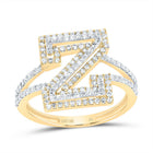 10K Yellow Gold Diamond Fashion Initial "Z" Women's Ring 5/8 Cttw - Splendid Jewellery